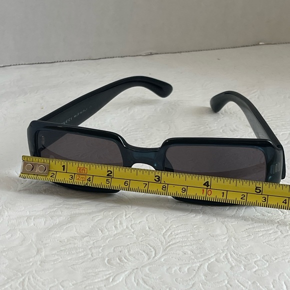 Vintage GUCCI GG 1176S Black Teal Rectangular Sunglasses 1998 Italy 7YB Plastic - Picture 7 of 15